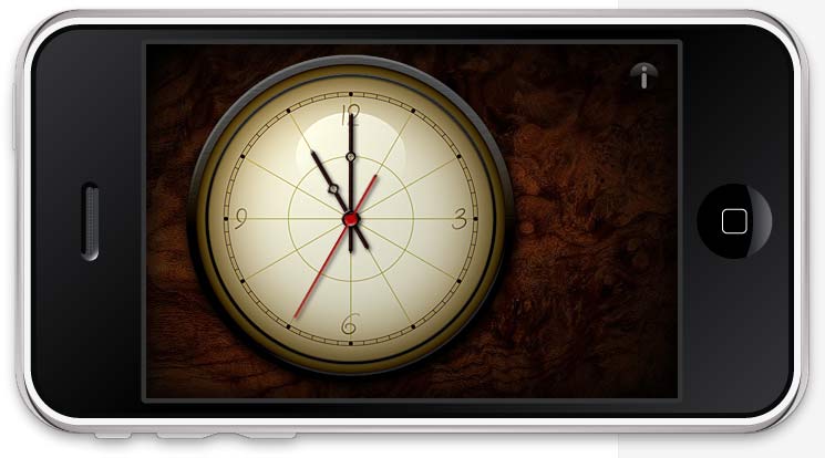 iphone-d Rotate the iPhone and the Vintage Clock will rotate with it.
